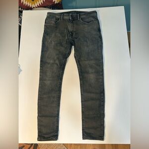 Diesel Spender JoggJean Black Grey Distressed Mid Rise Skinny Jeans (Unisex)